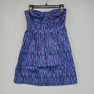 Vans Strapless Dress in Blue and Purple